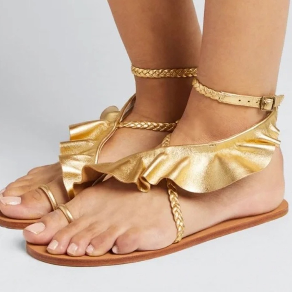 Ulla Johnson orange Ruffle Sandals